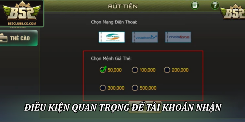 Điều kiện quan trọng để tài khoản nhận thưởng